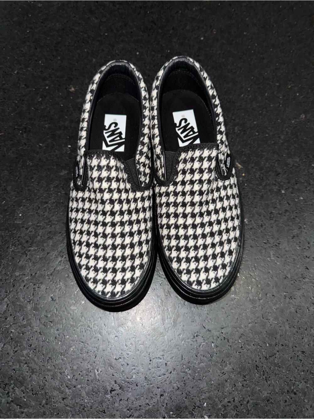 NEW Vans BLACK WHITE Houndstooth Print Slip on Sneakers SZ 8 - Picture 5 of 12